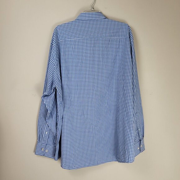 Peter Millar Summer Comfort Button-Down Shirt Blue Check Men’s XXL Performance - Picture 4 of 8